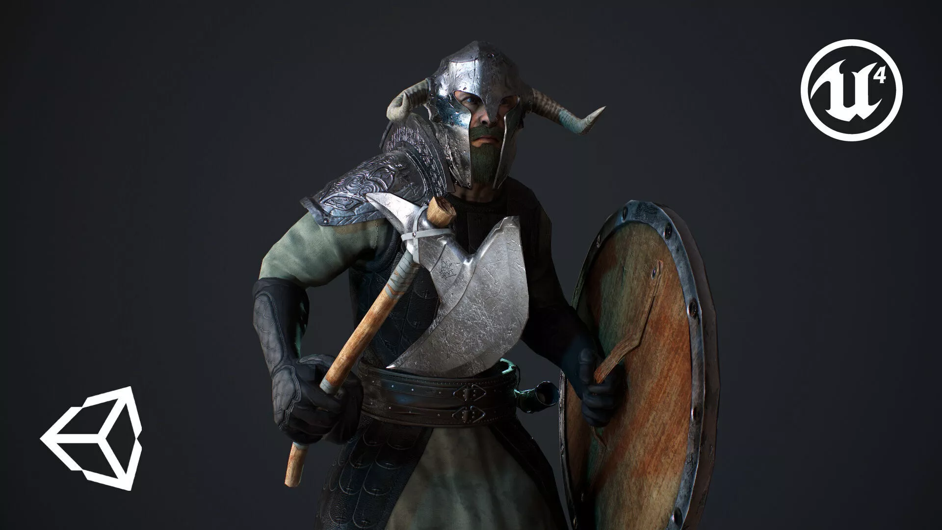 Viking warrior Low-poly 3D model