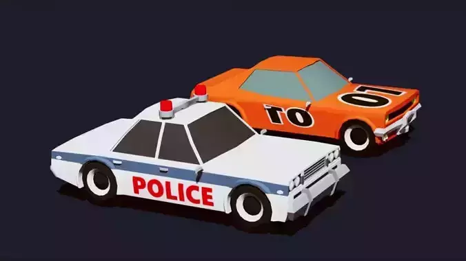 Cartoon Vehicles Low Poly Cars 3D Model Collection 001