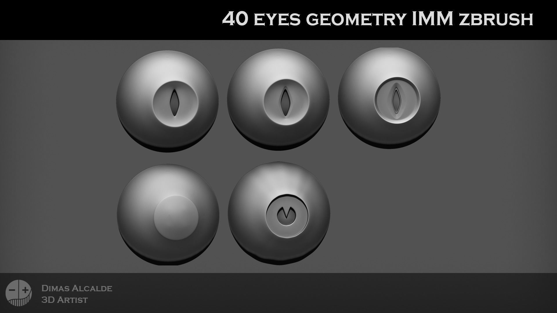 Eye Brush Gemetry IMM NEW Shapes Lowpoly for OTHER softwares Low-poly 3D model_14