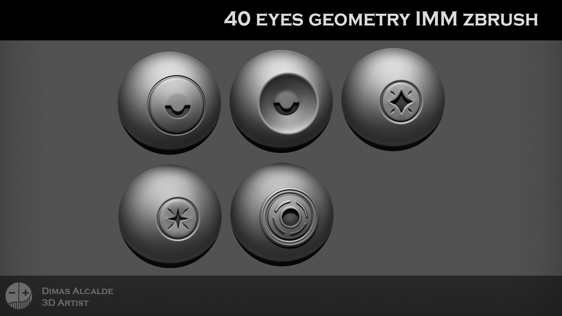 Eye Brush Gemetry IMM NEW Shapes Lowpoly for OTHER softwares Low-poly 3D model_21
