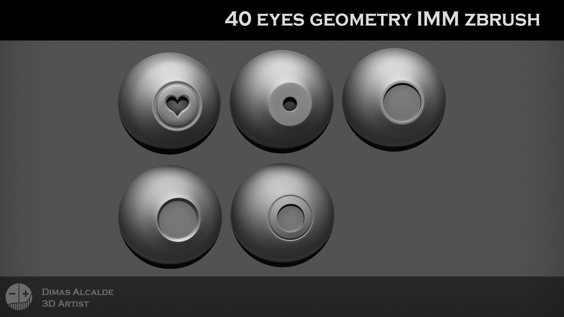 Eye Brush Gemetry IMM NEW Shapes Lowpoly for OTHER softwares Low-poly 3D model_7