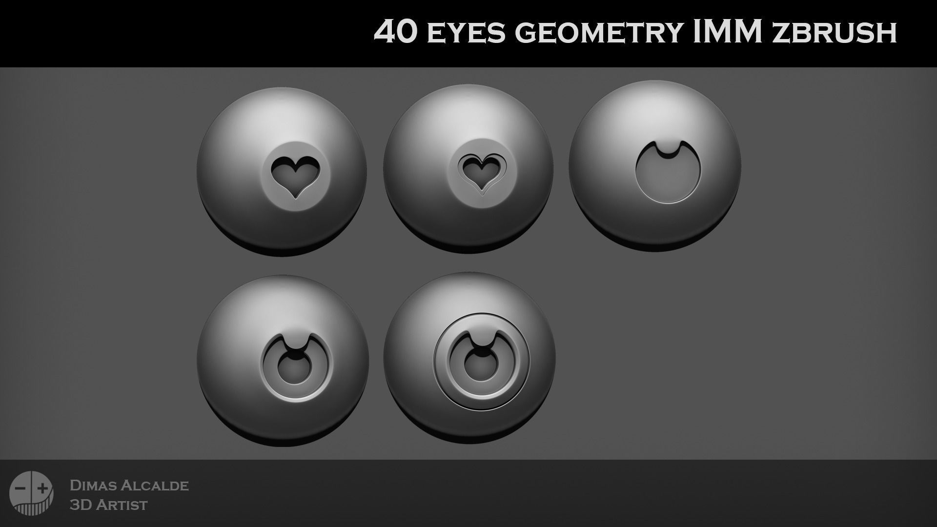 Eye Brush Gemetry IMM NEW Shapes Lowpoly for OTHER softwares Low-poly 3D model_18