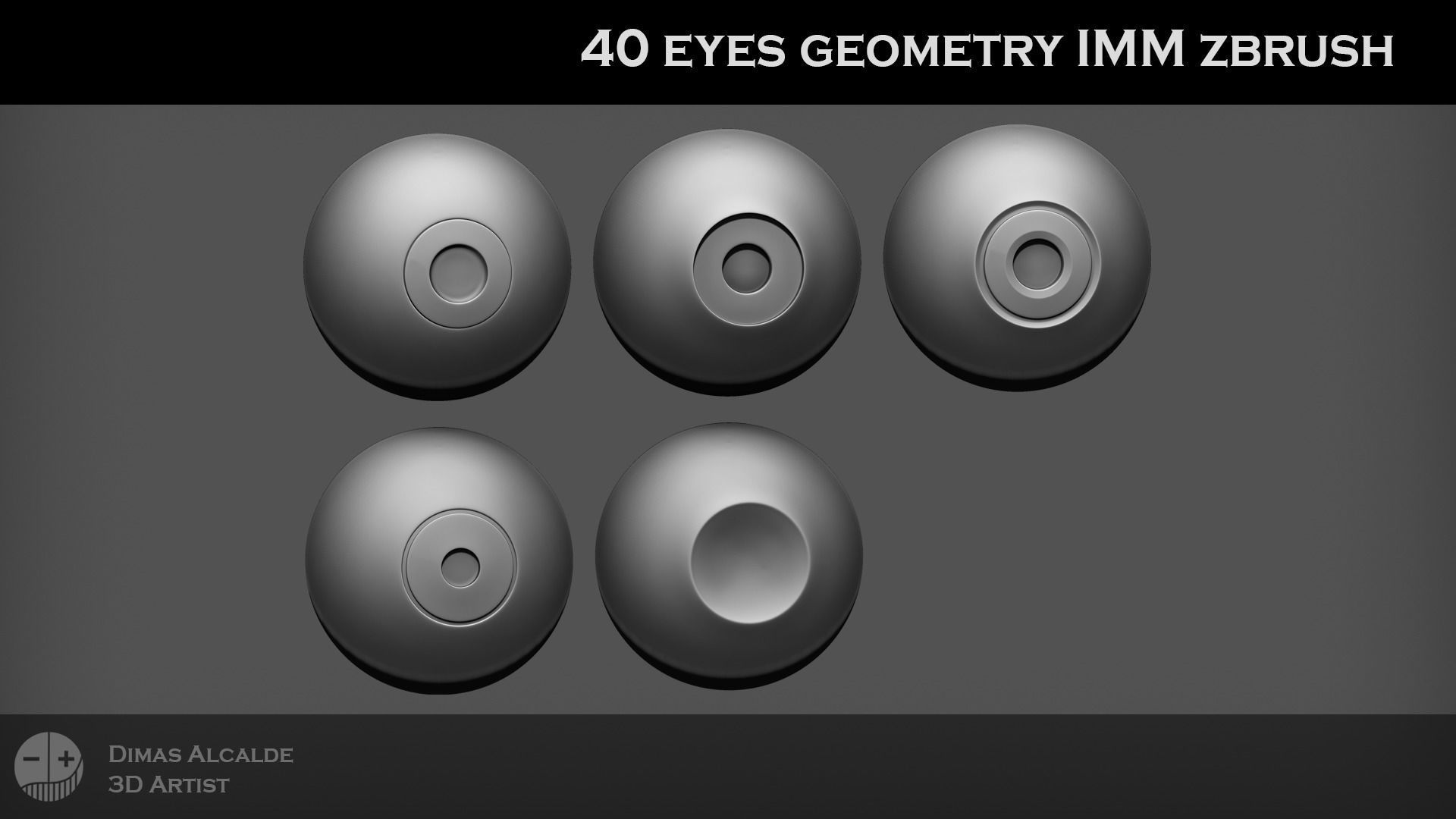 Eye Brush Gemetry IMM NEW Shapes Lowpoly for OTHER softwares Low-poly 3D model_9