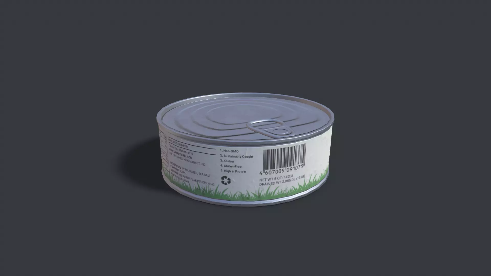 Aluminum Can Pork Low-poly 3D model