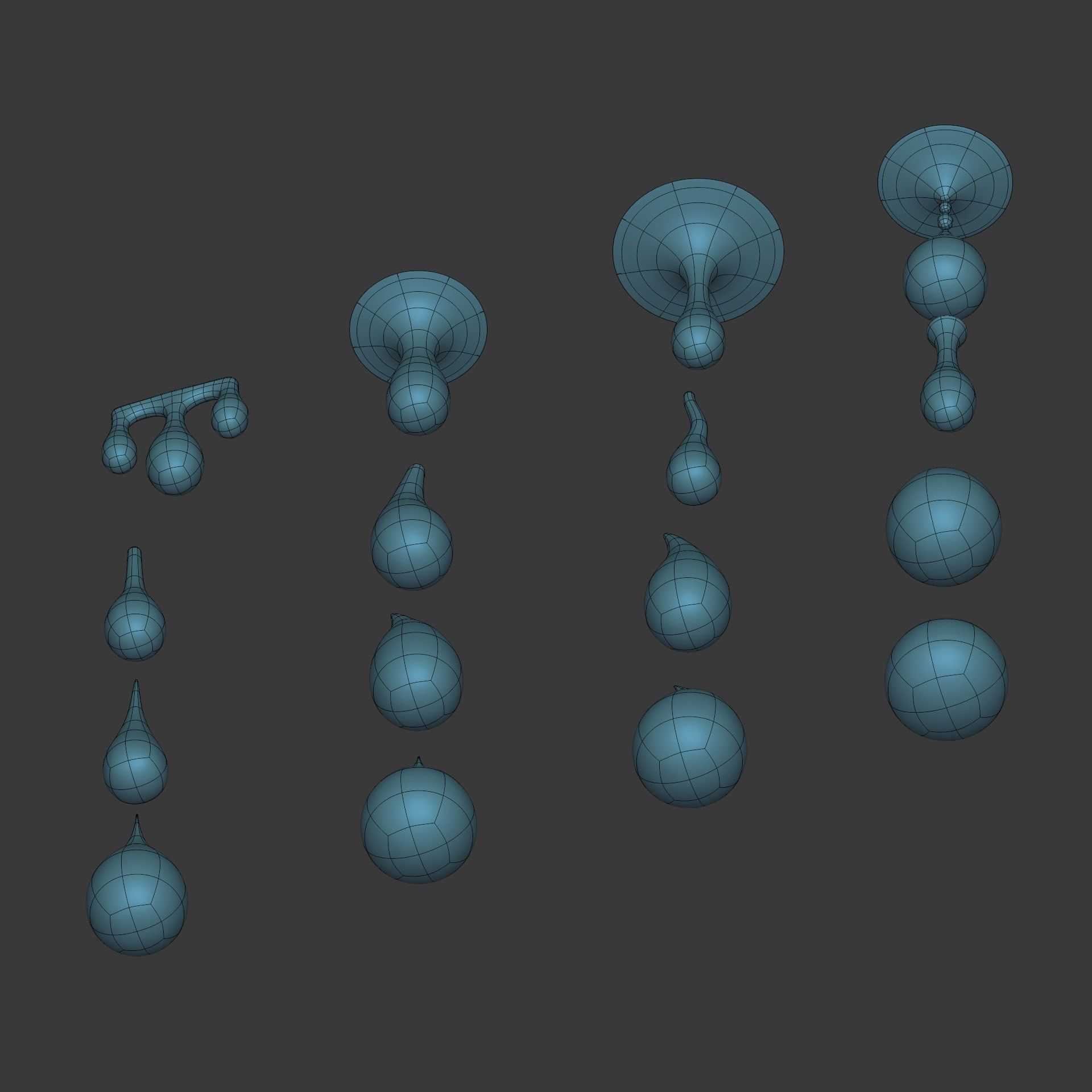 Water Drops pack Low-poly 3D model_16