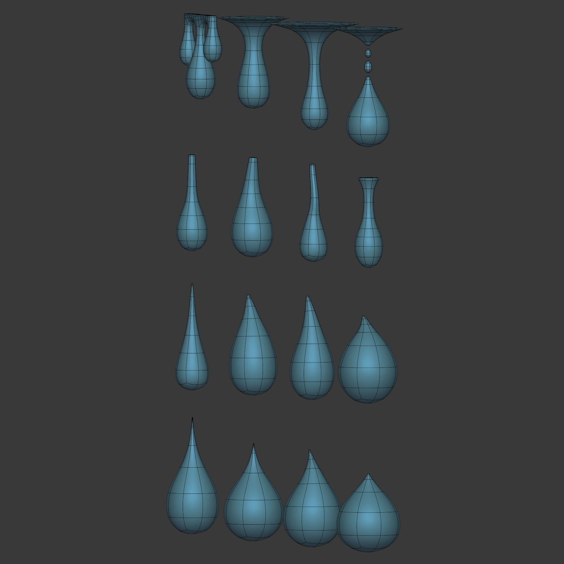 Water Drops pack Low-poly 3D model_6