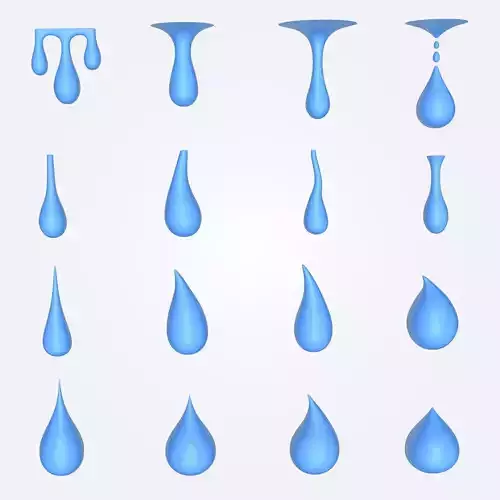 Water Drops pack Low-poly 3D model