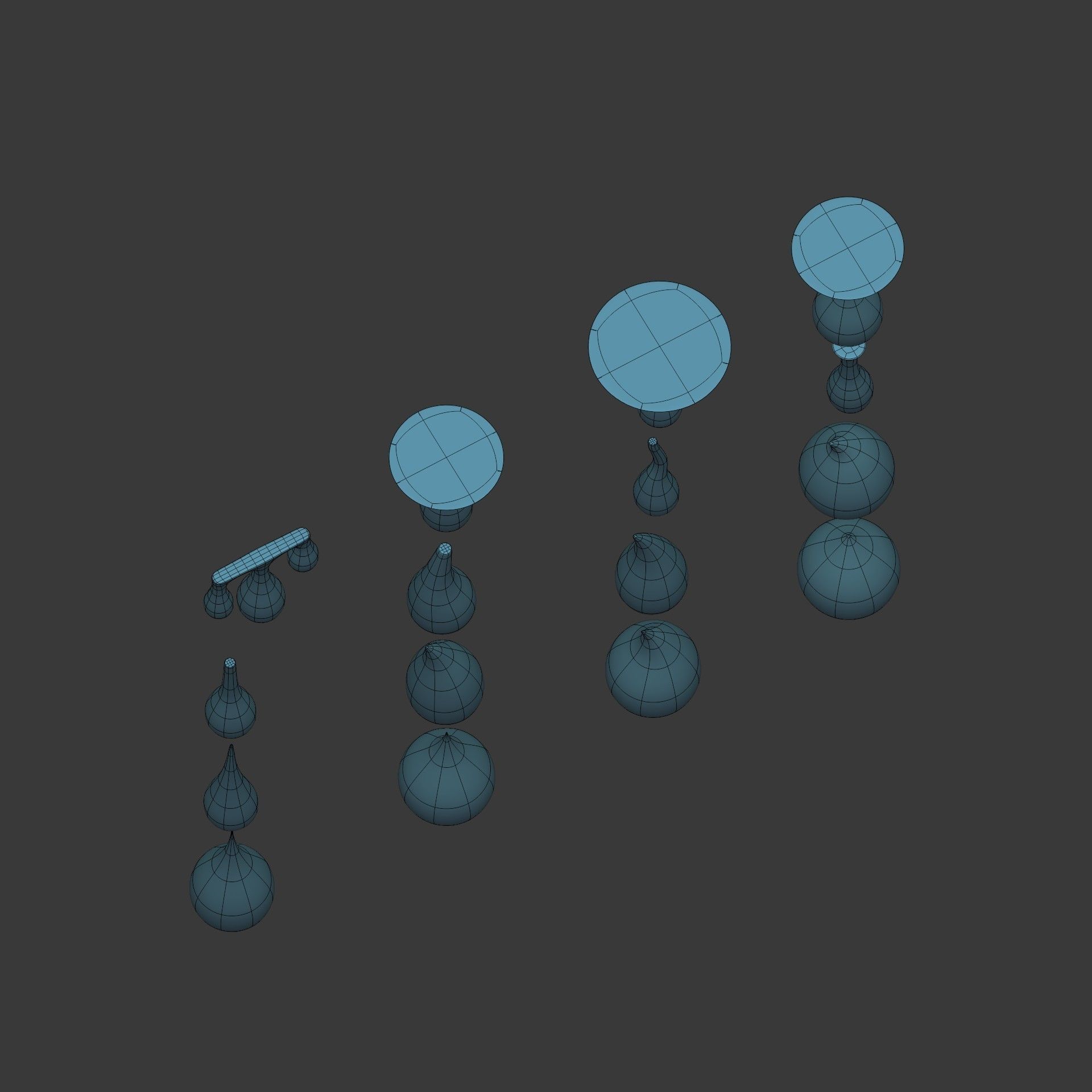 Water Drops pack Low-poly 3D model_14