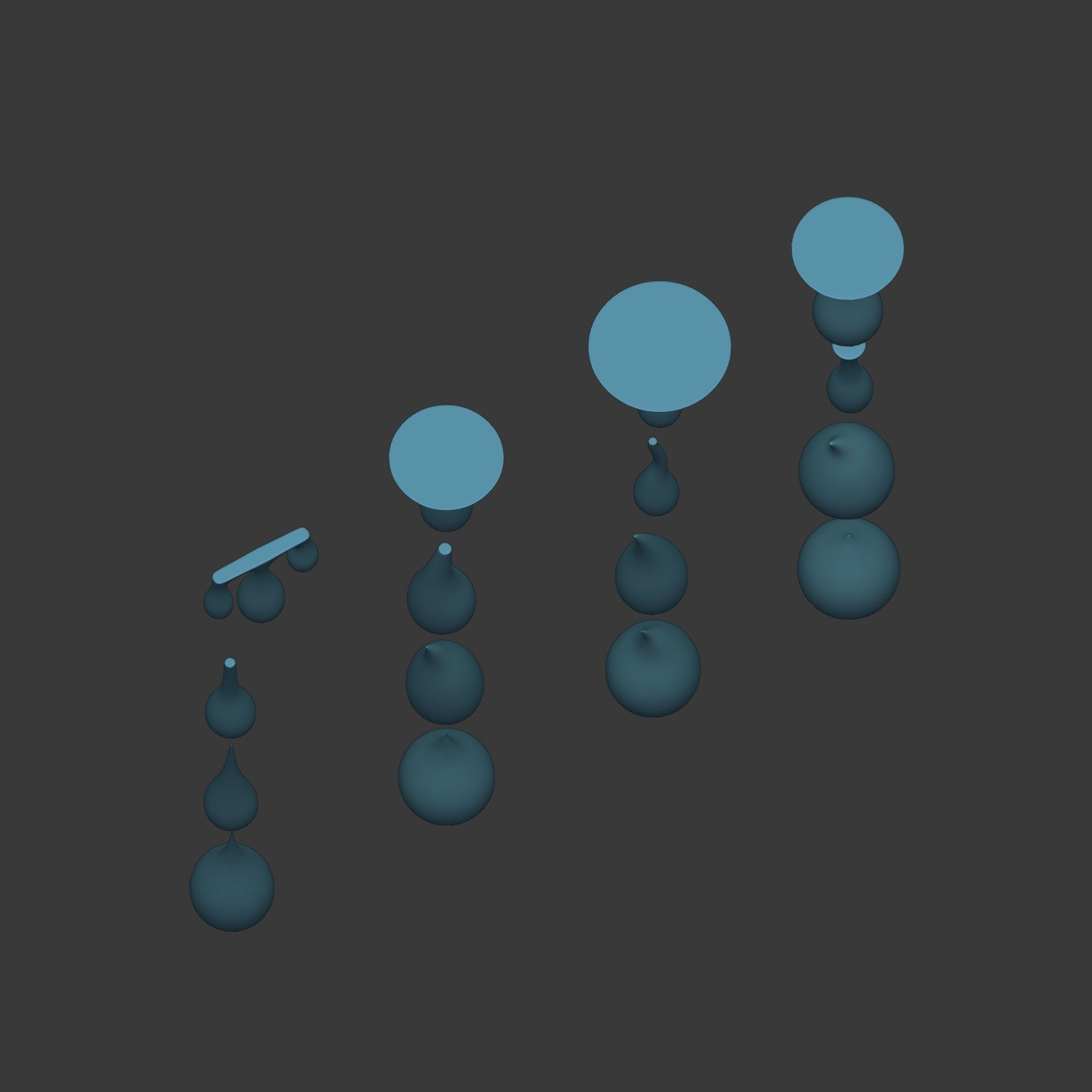 Water Drops pack Low-poly 3D model_13