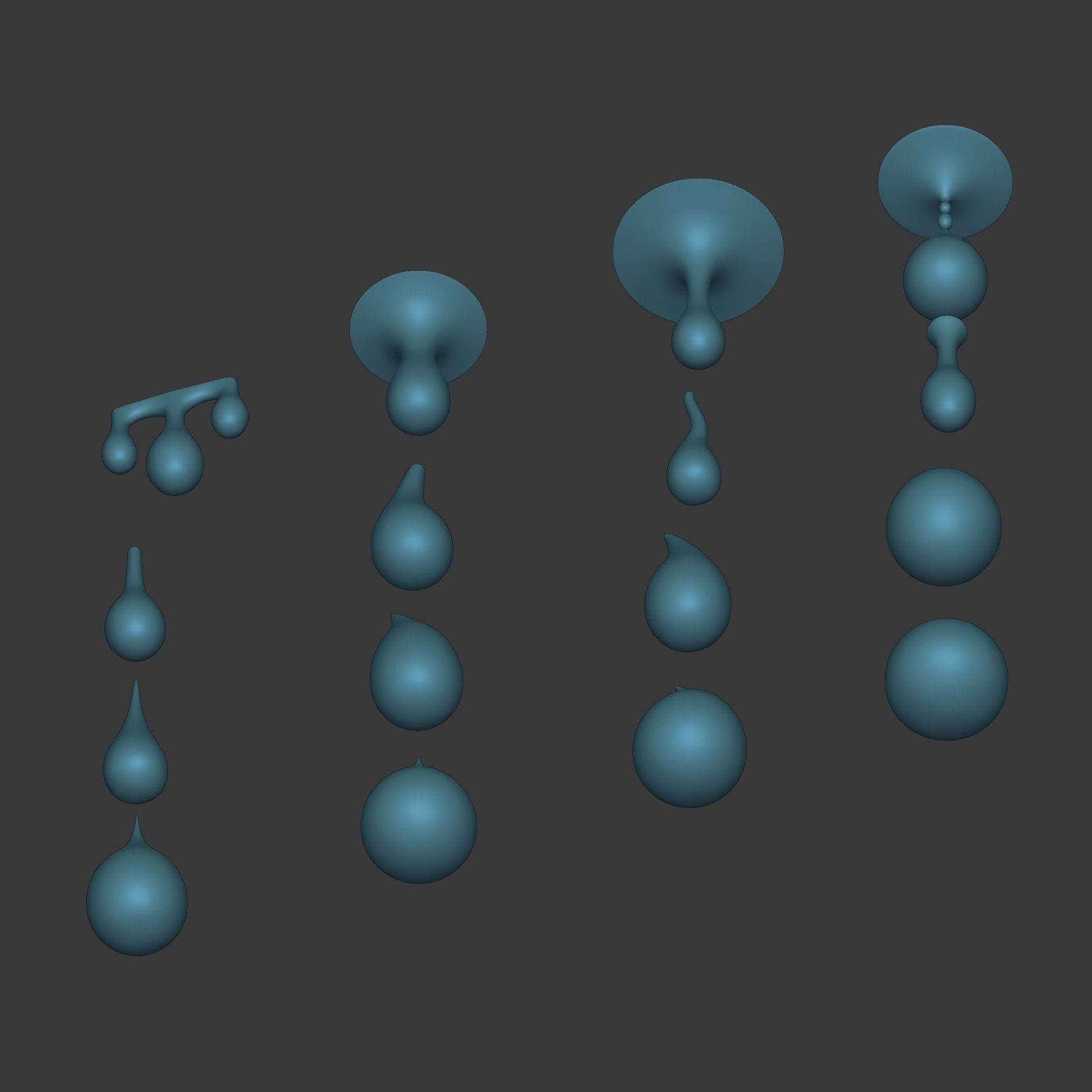 Water Drops pack Low-poly 3D model_15