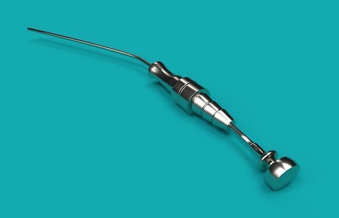 Surgical Tool- Frazer Suctions Low-poly 3D model