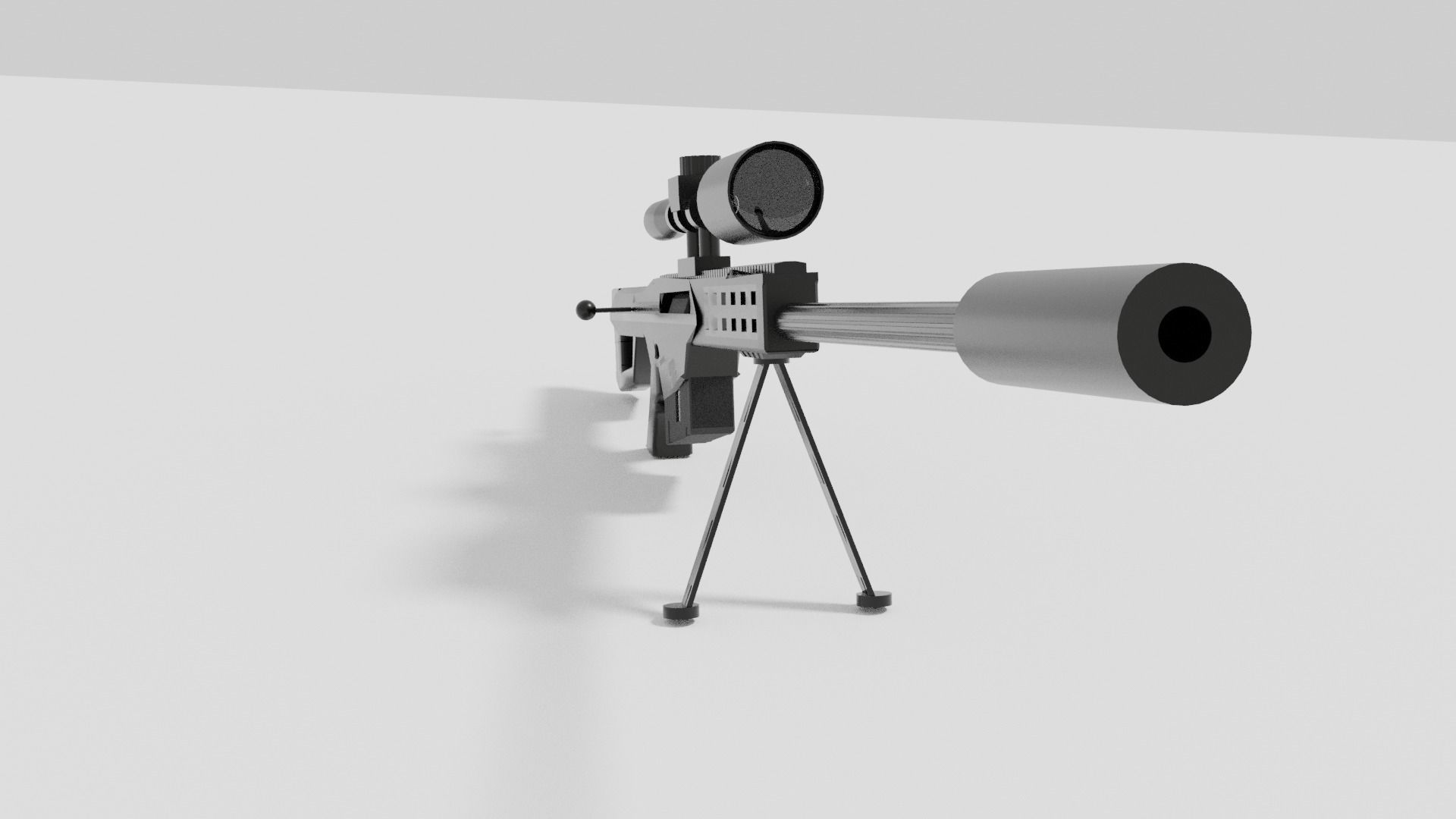 Sniper rifle 50BMG Free low-poly 3D model_3