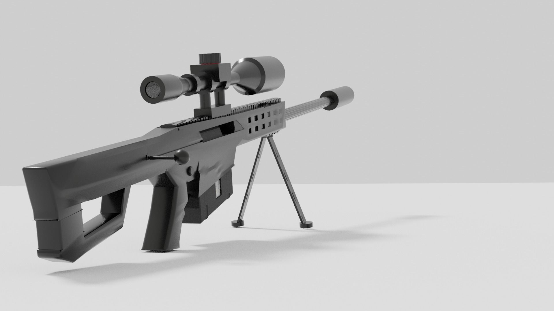 Sniper rifle 50BMG Free low-poly 3D model_2