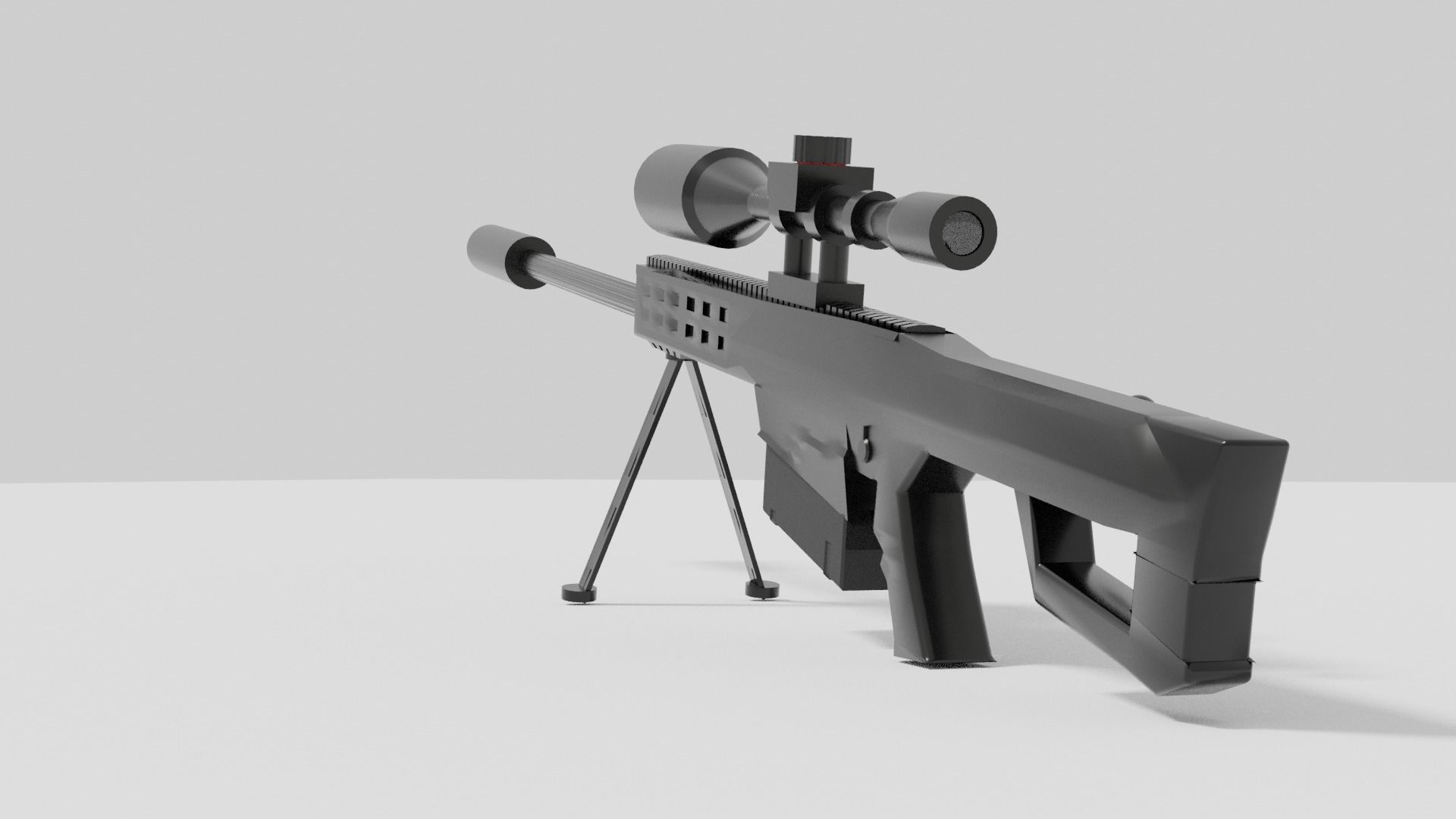 Sniper rifle 50BMG Free low-poly 3D model_1