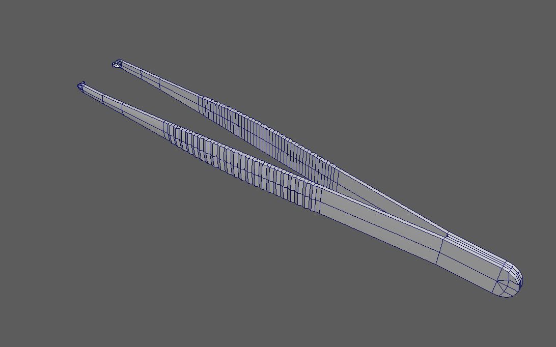 Surgical Tool- Bonney Forceps Low-poly 3D model_4