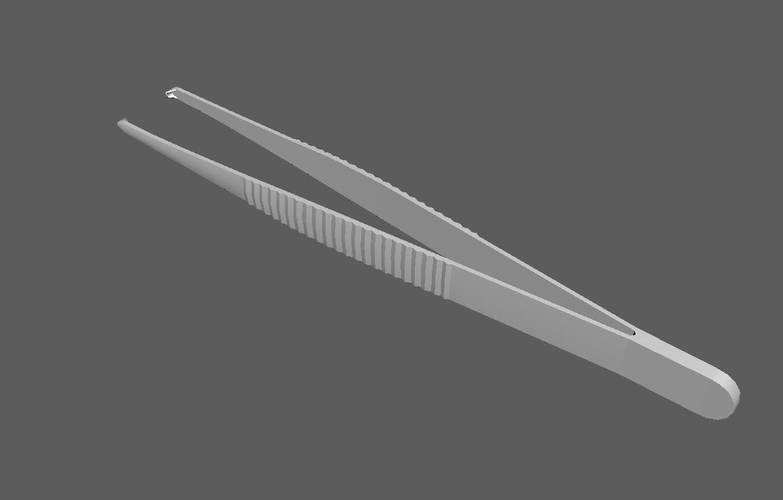 Surgical Tool- Bonney Forceps Low-poly 3D model_5