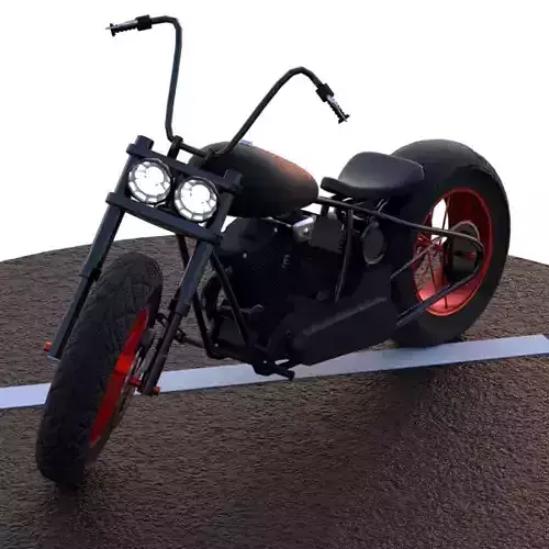 low-poly custom chopper model