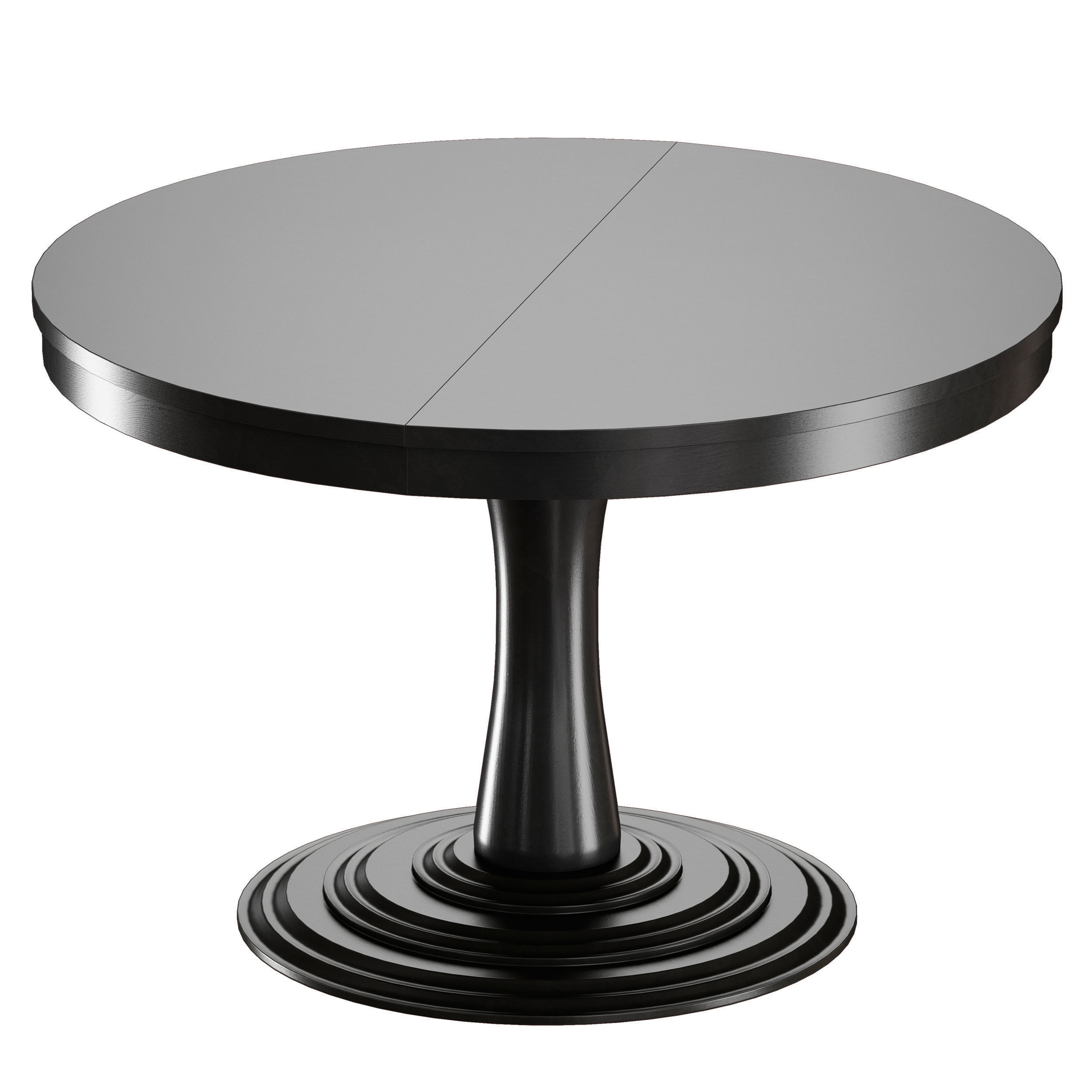 Aniston Black 45 Round Extension Dining Table Crate and Barrel 3D model_4