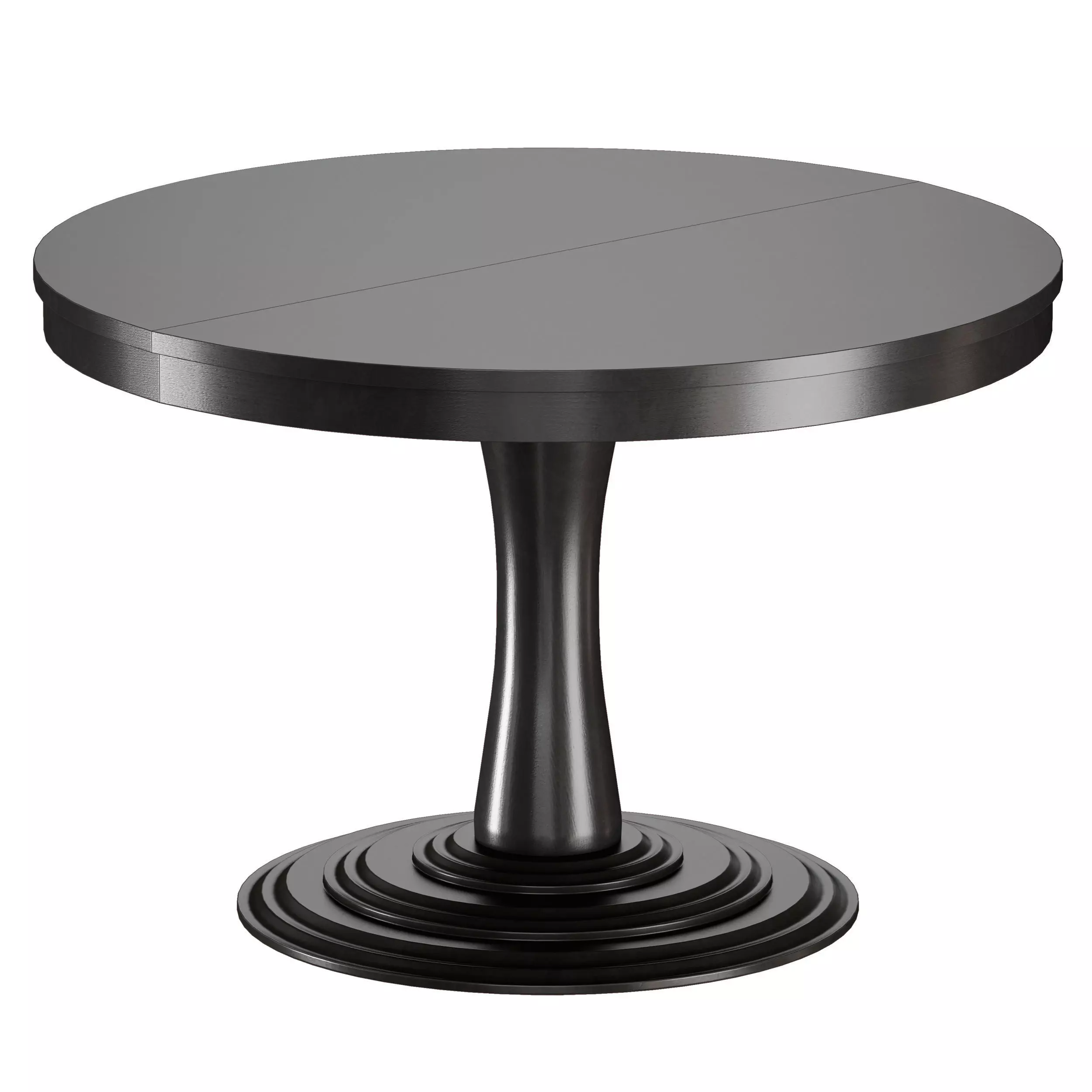 Aniston Black 45 Round Extension Dining Table Crate and Barrel 3D model_0