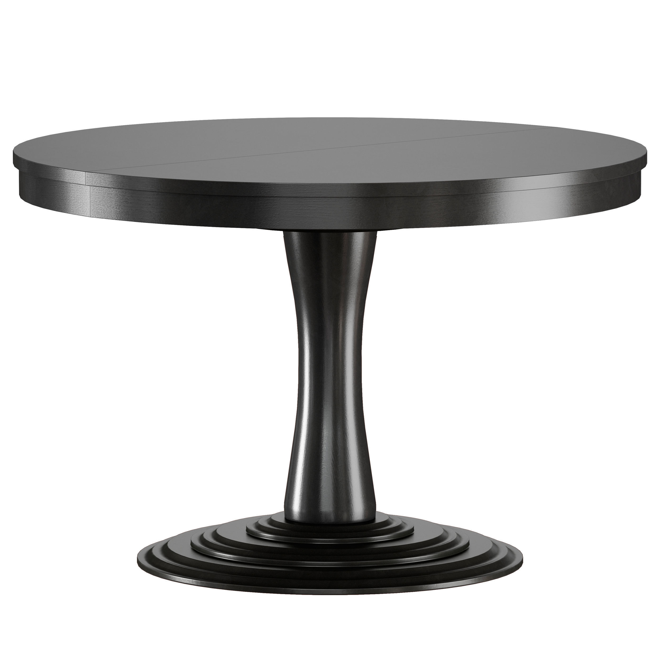 Aniston Black 45 Round Extension Dining Table Crate and Barrel 3D model_1