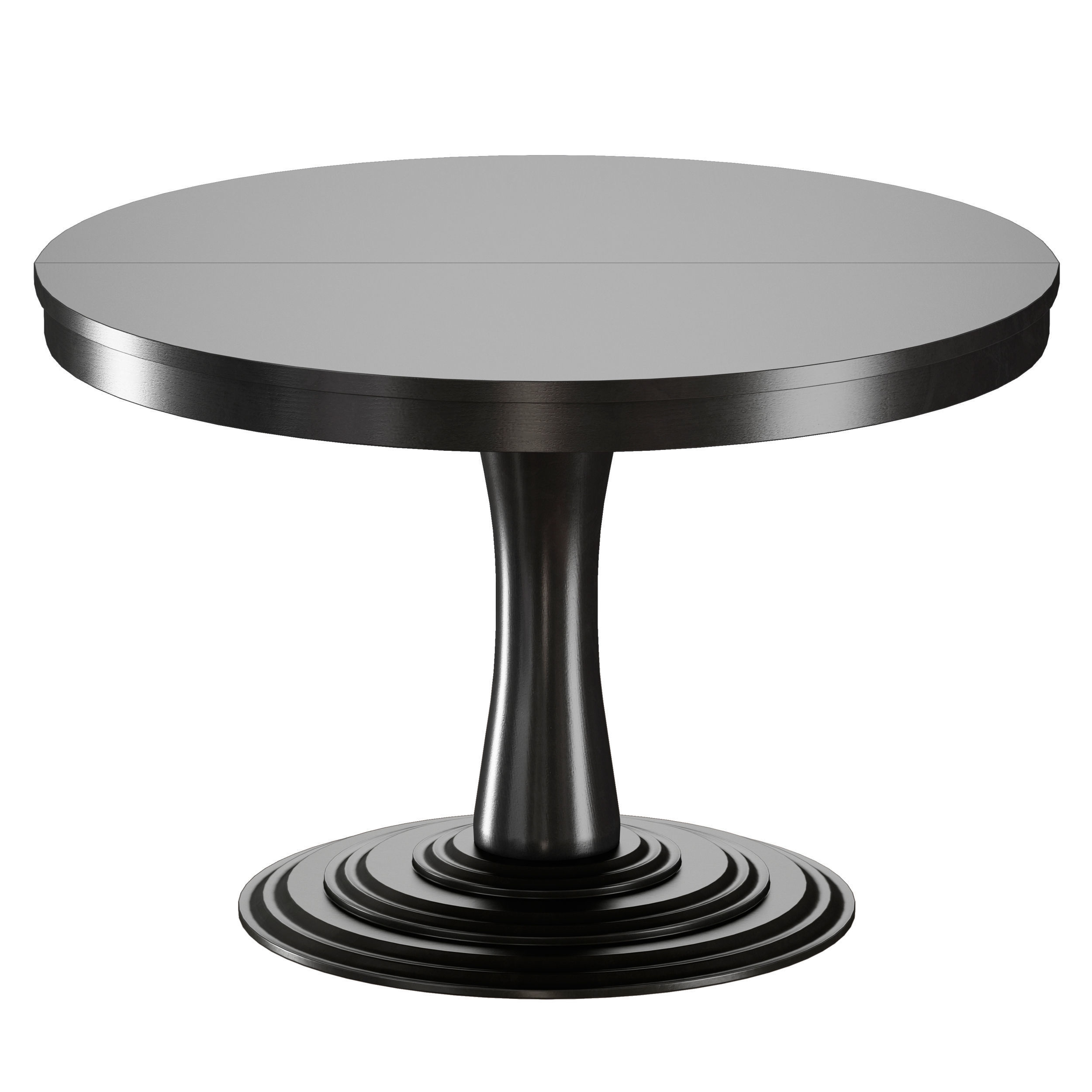 Aniston Black 45 Round Extension Dining Table Crate and Barrel 3D model_5