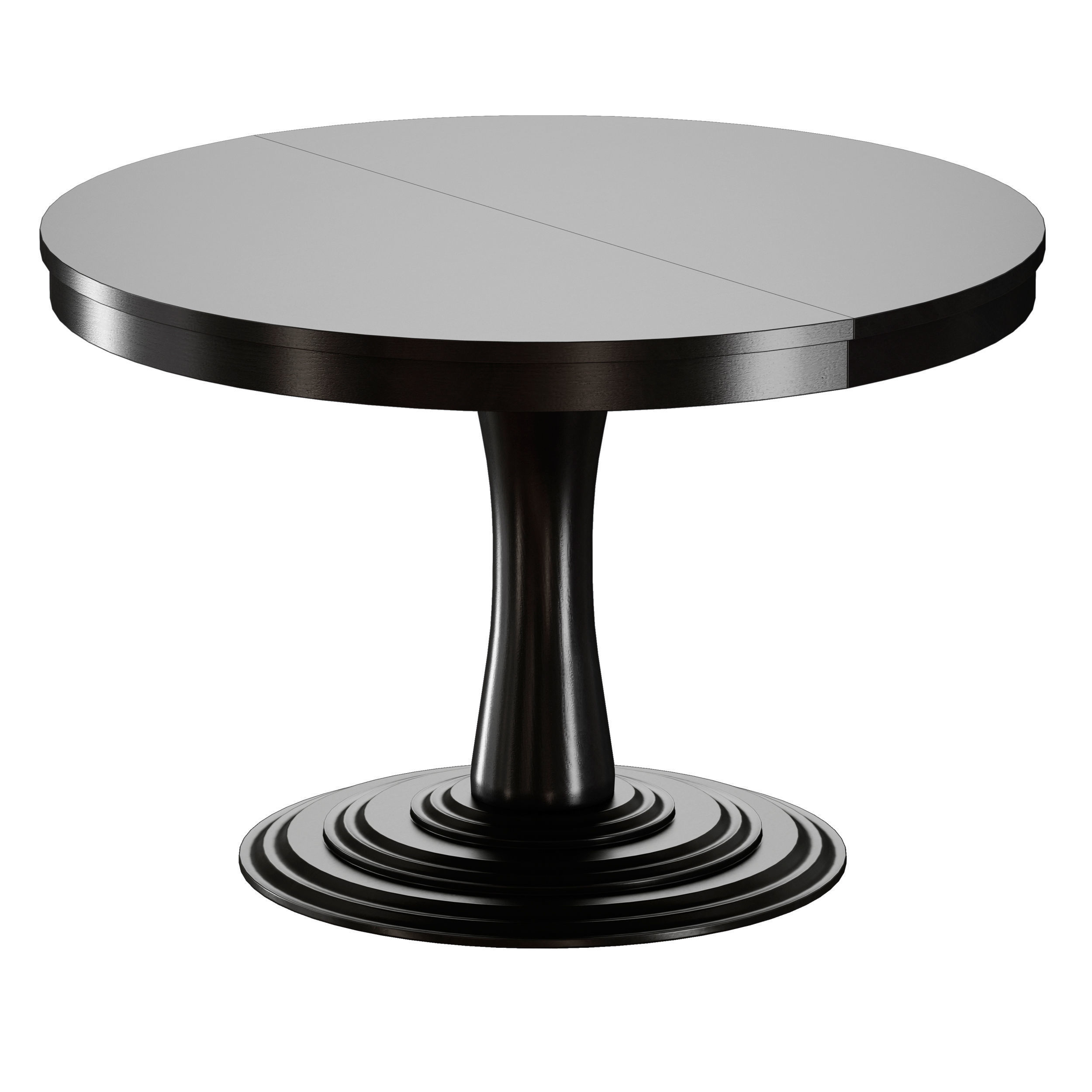 Aniston Black 45 Round Extension Dining Table Crate and Barrel 3D model_7