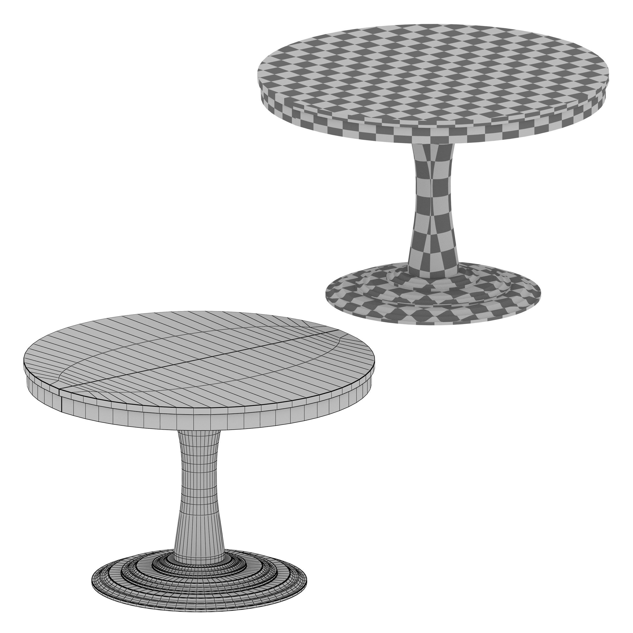 Aniston Black 45 Round Extension Dining Table Crate and Barrel 3D model_10