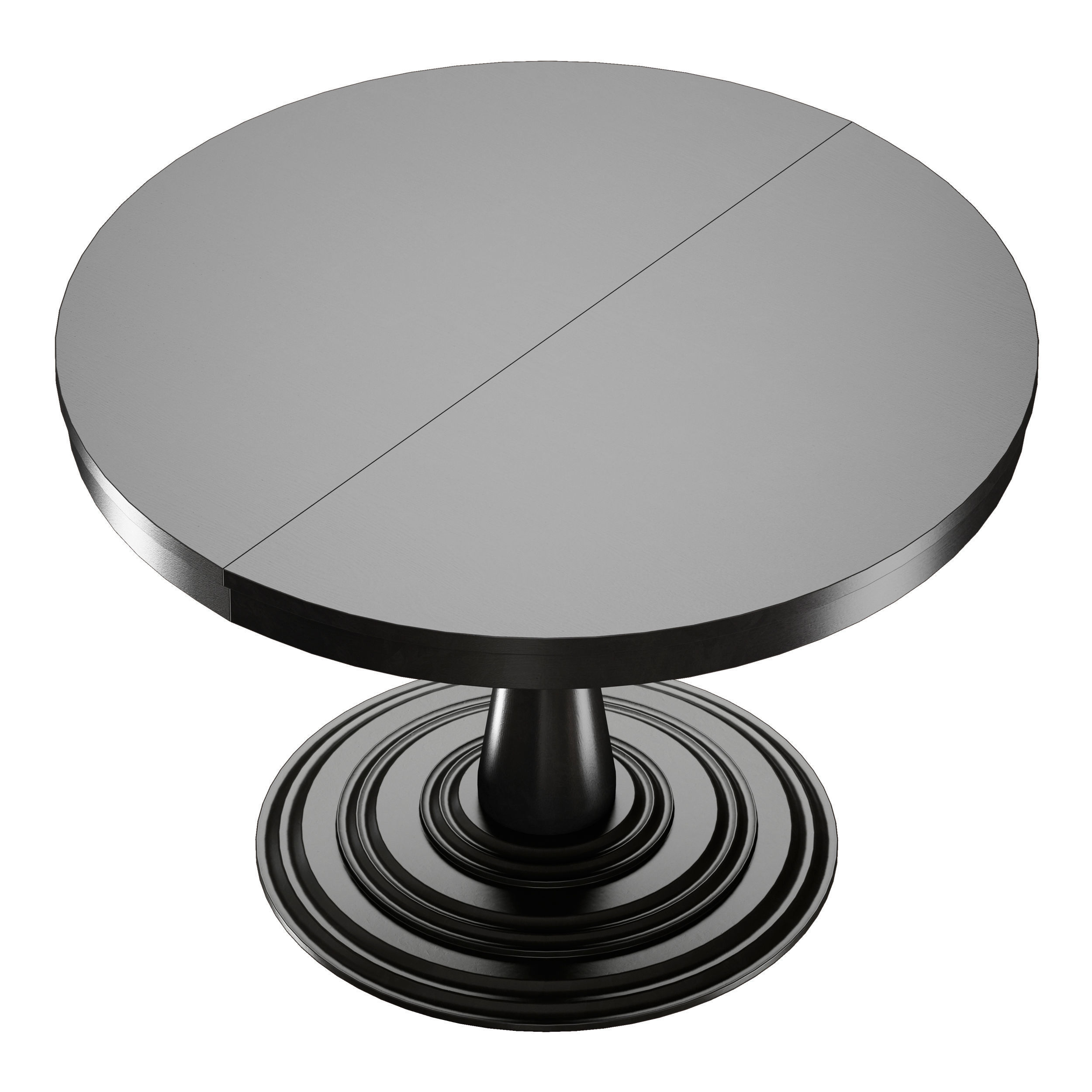 Aniston Black 45 Round Extension Dining Table Crate and Barrel 3D model_3