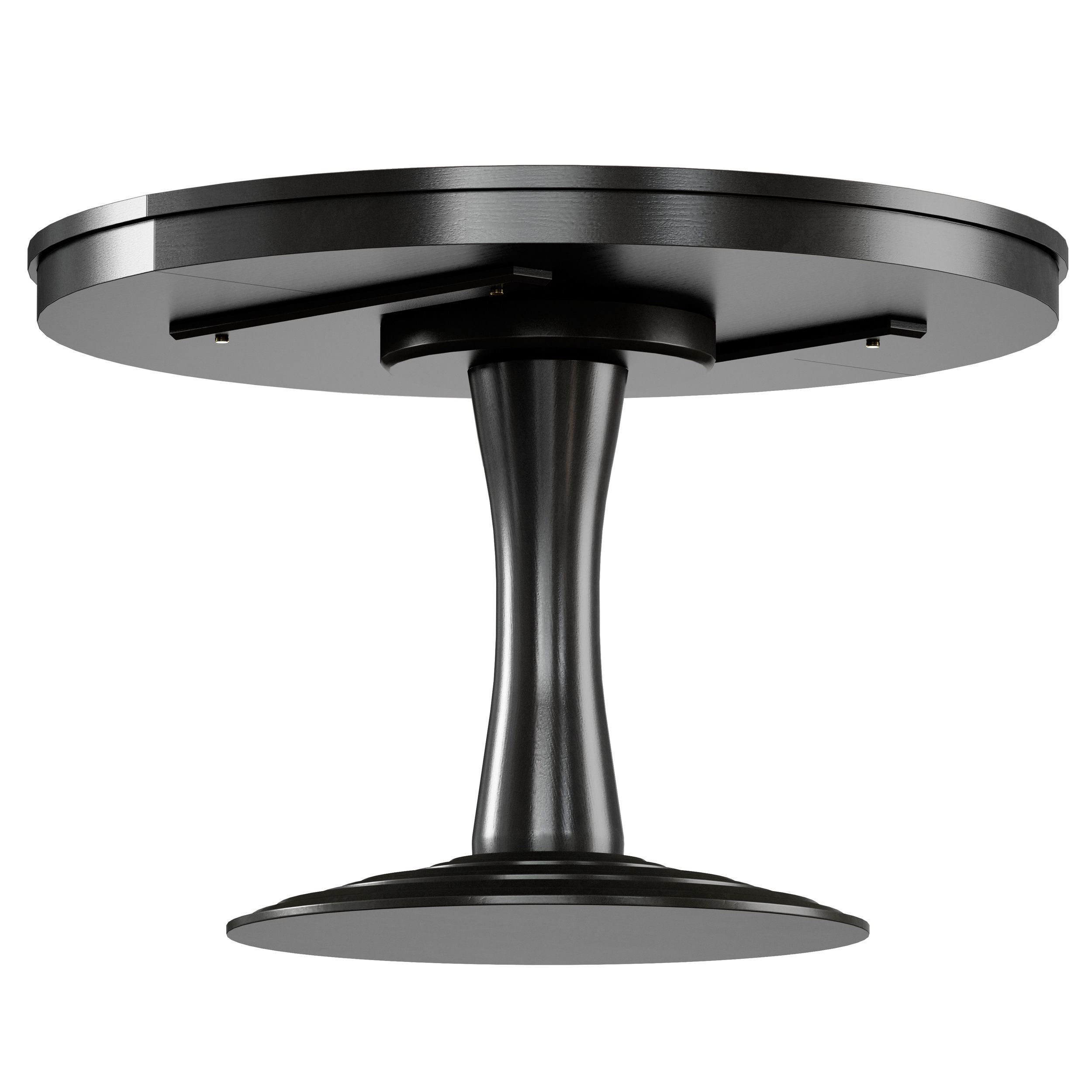 Aniston Black 45 Round Extension Dining Table Crate and Barrel 3D model_2