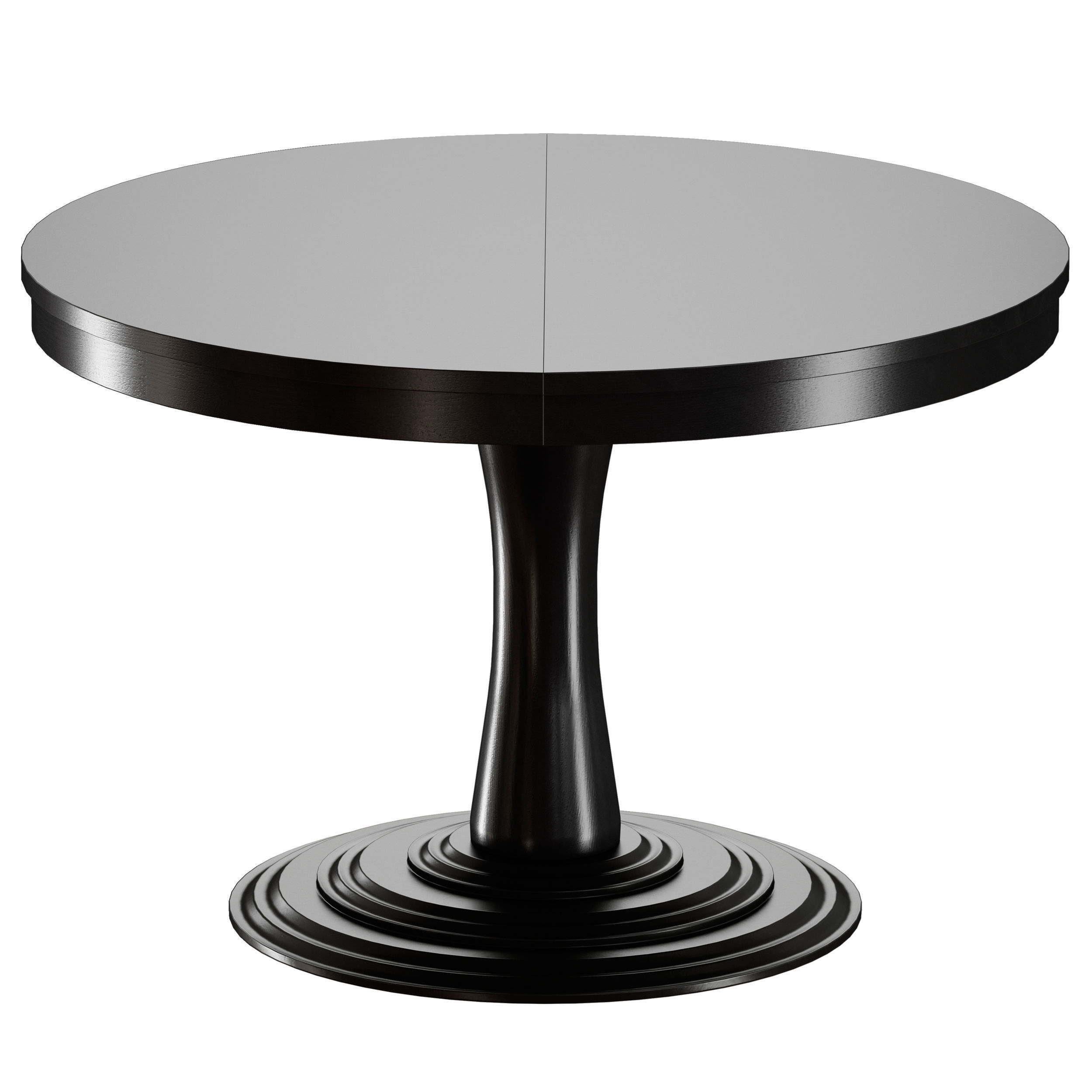 Aniston Black 45 Round Extension Dining Table Crate and Barrel 3D model_6