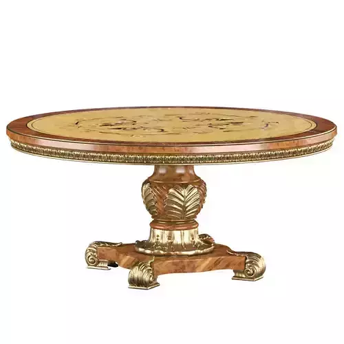 Wood Round Dining Table