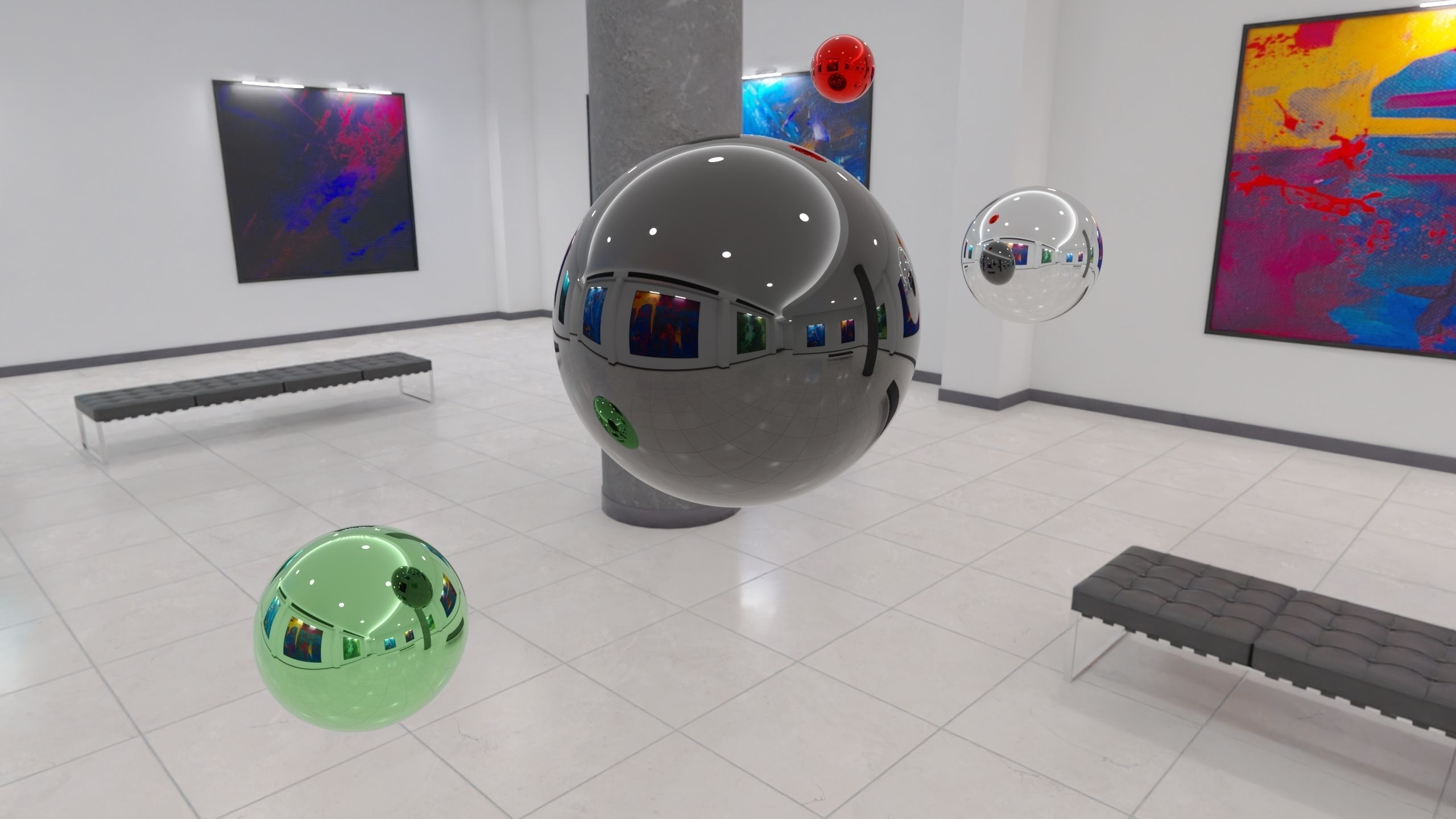 HDRI - Art Museum Gallery Interior 3 - 8192x4096 Texture_8