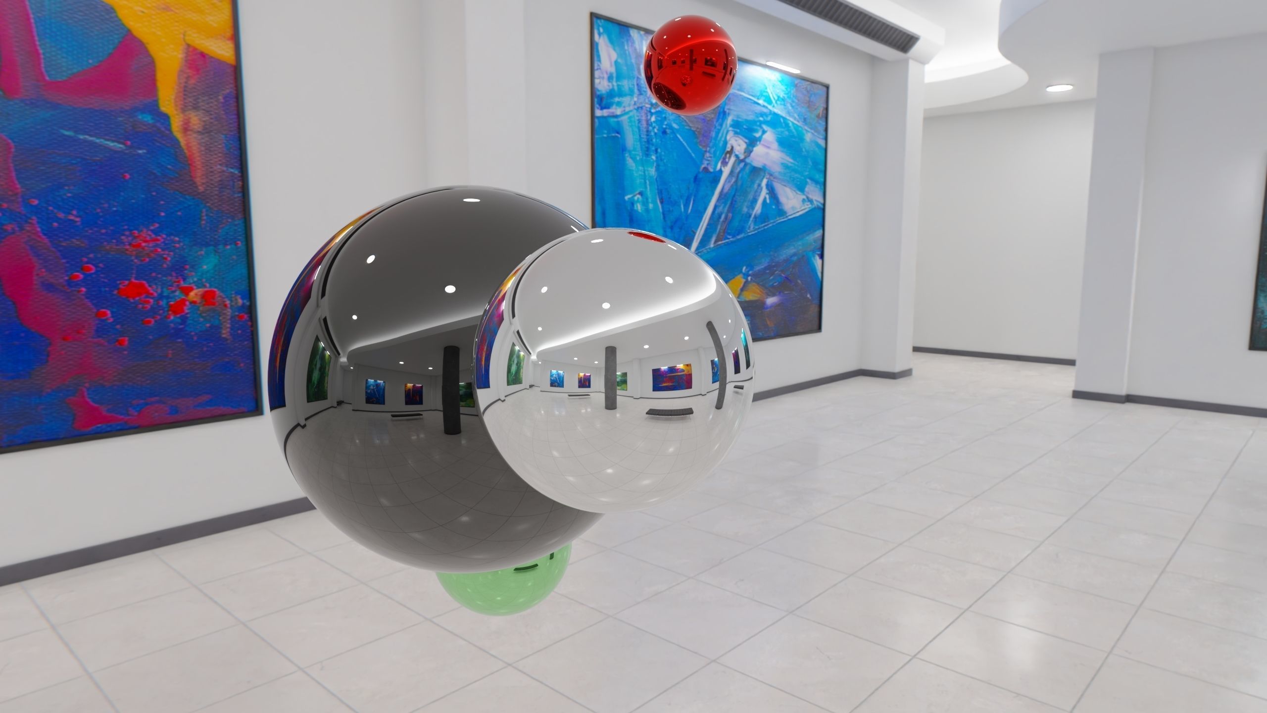 HDRI - Art Museum Gallery Interior 3 - 8192x4096 Texture_2