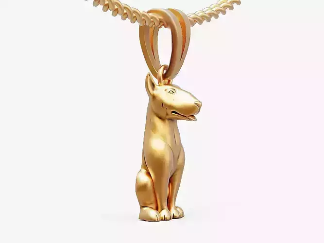 Bull Terrier pendant Sculpture jewelry gold