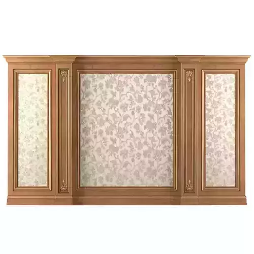 Wall wood boiserie paneling 3D model