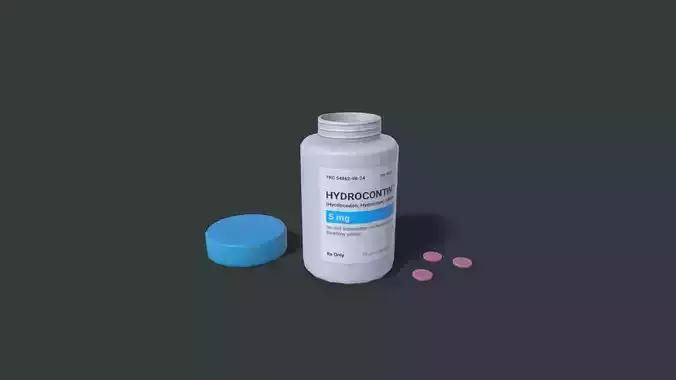 Pills Hydrocontin Low-poly 3D model