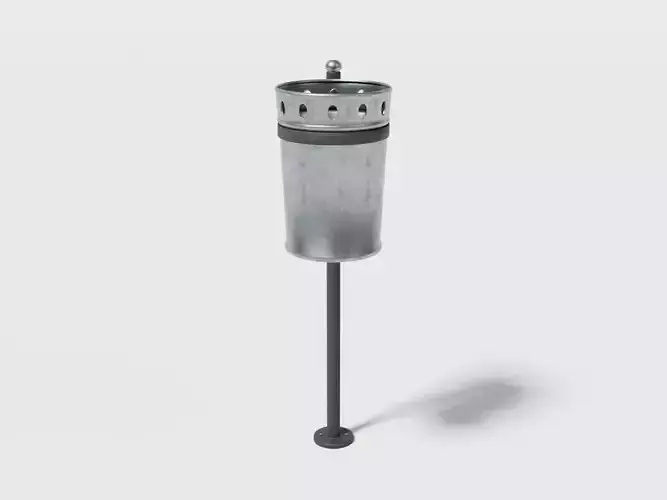 Street waste basket Low-poly 3D model
