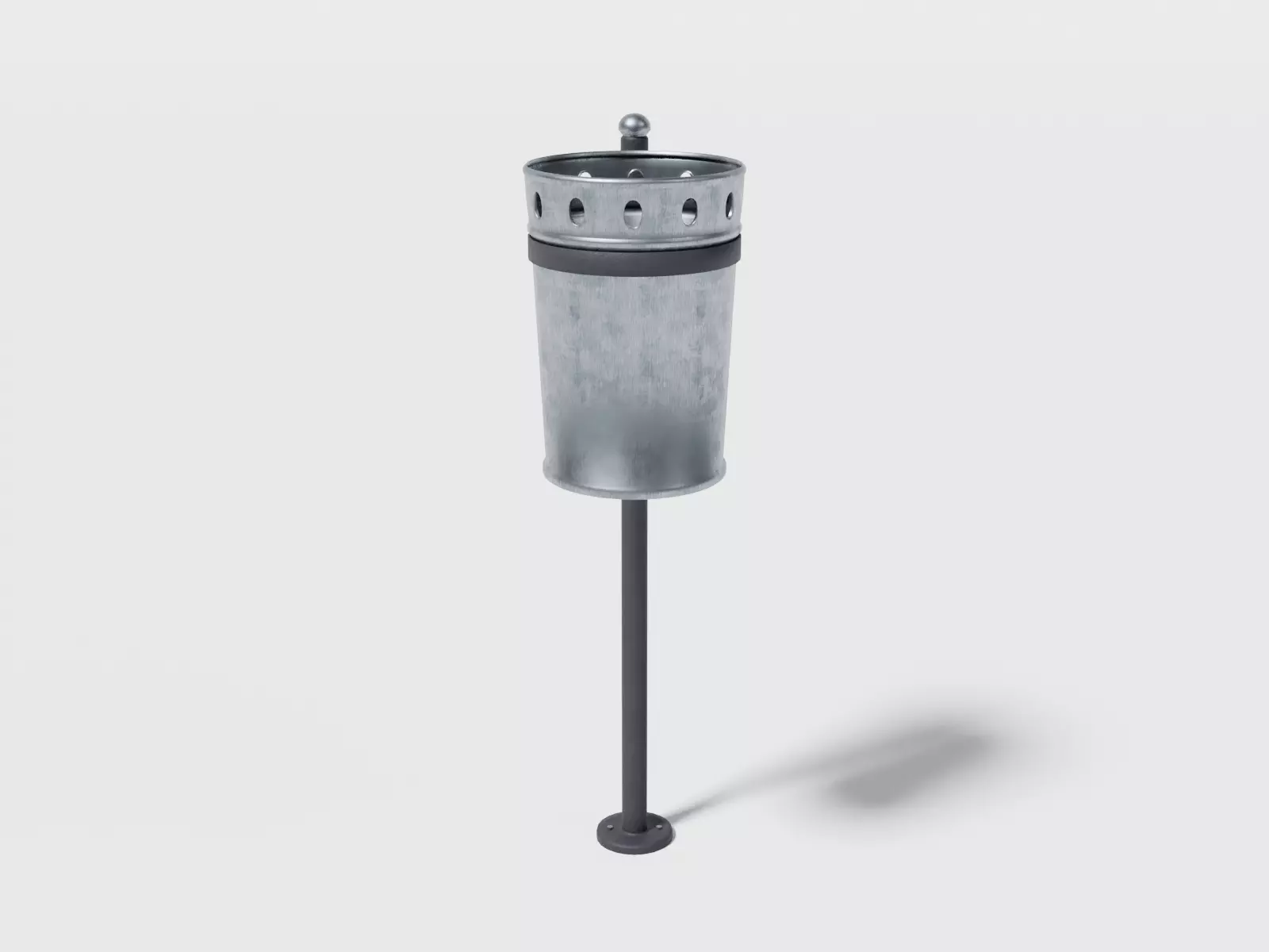 Street waste basket Low-poly 3D model_0