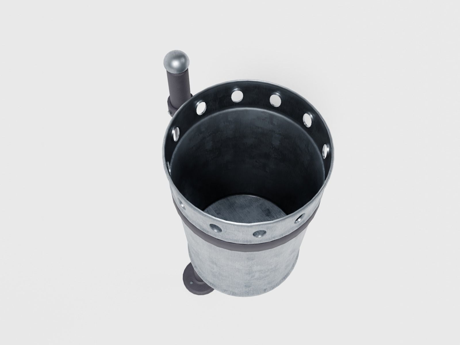 Street waste basket Low-poly 3D model_6
