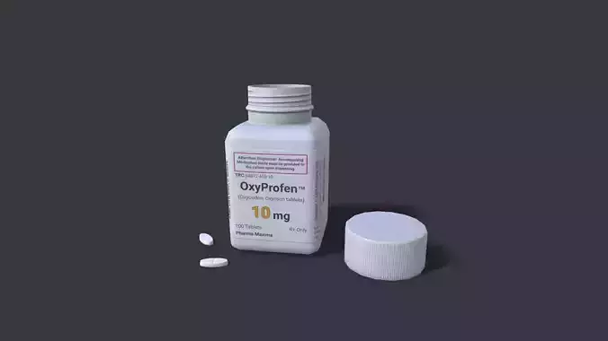 Pills Oxyprofen Low-poly 3D model