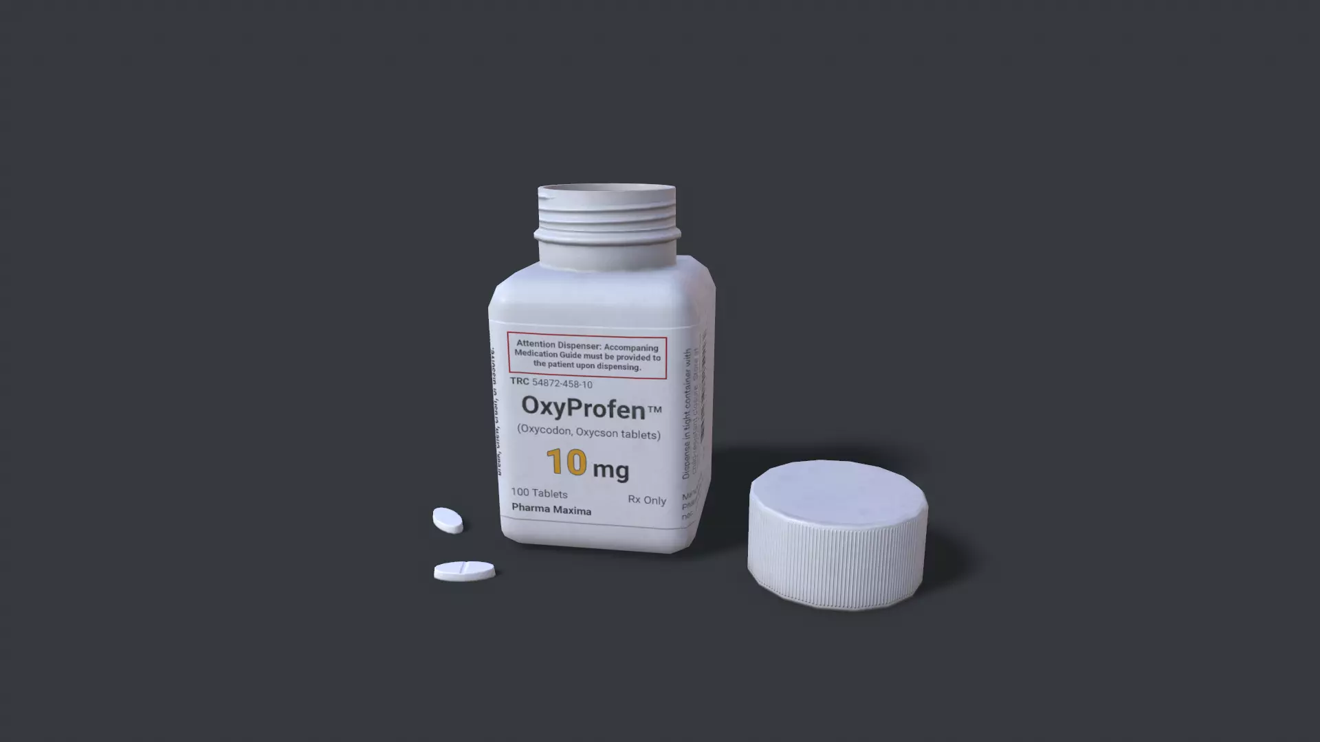 Pills Oxyprofen Low-poly 3D model