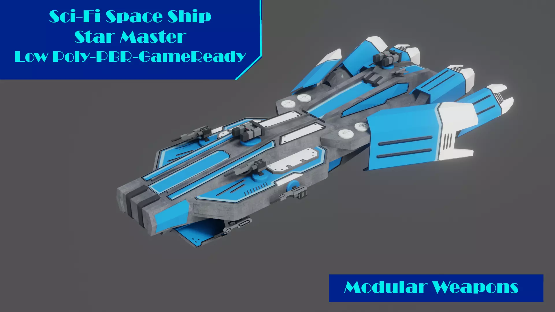 Sci-Fi Space Ship StarMaster - LowPoly - PBR - GameReady Low-poly 3D model