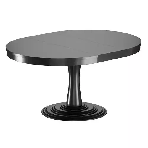 Aniston Black 45 Round Extension Dining Table Open