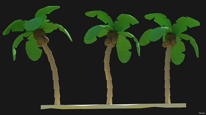 Low Poly Palm Trees Low-poly 3D model