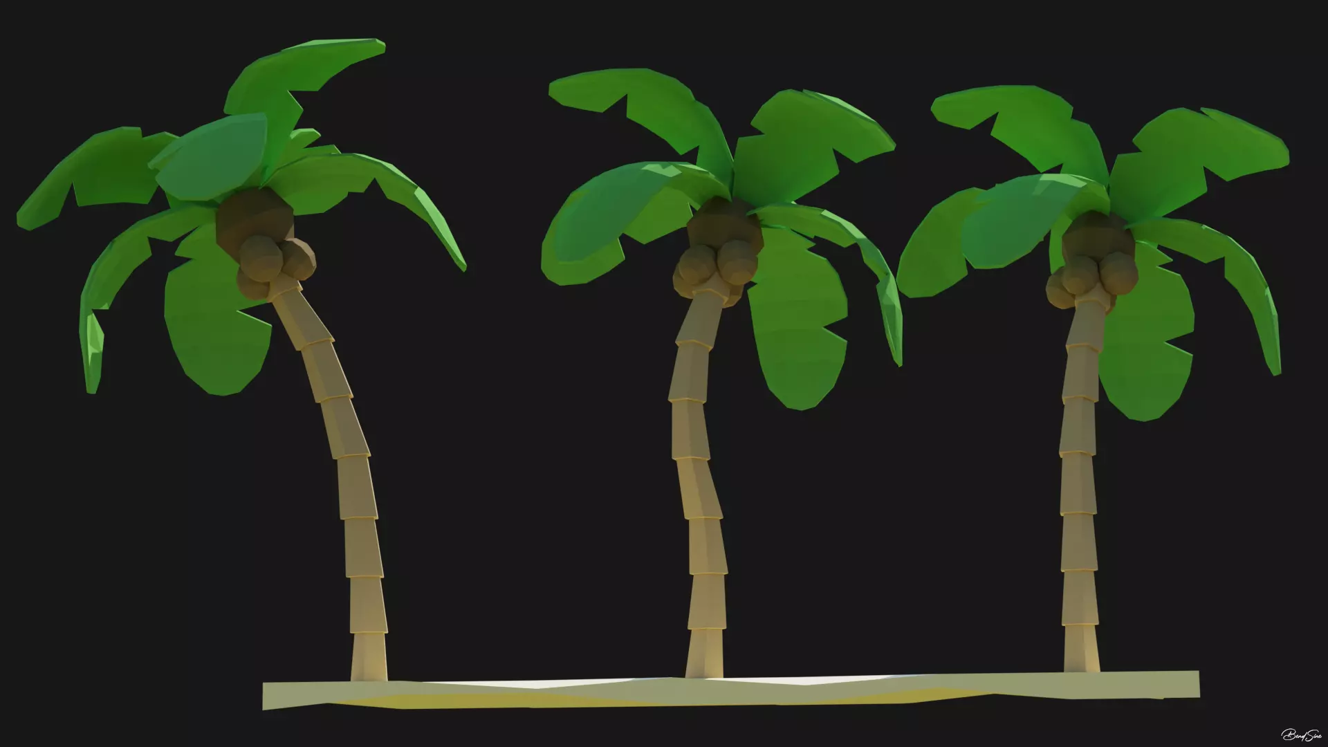 Low Poly Palm Trees Low-poly 3D model