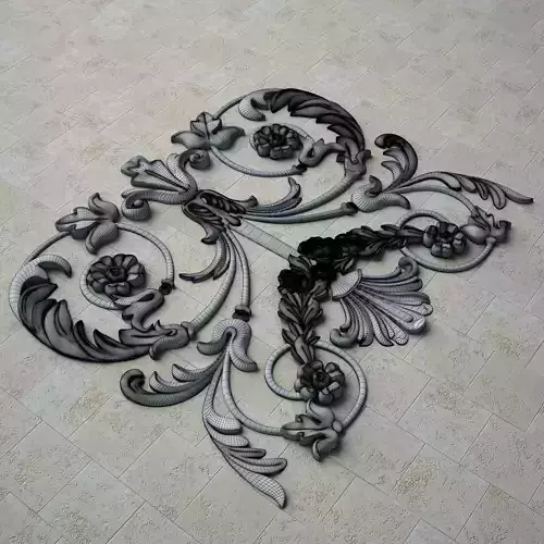 Architectural plaster ceiling carving 3D model