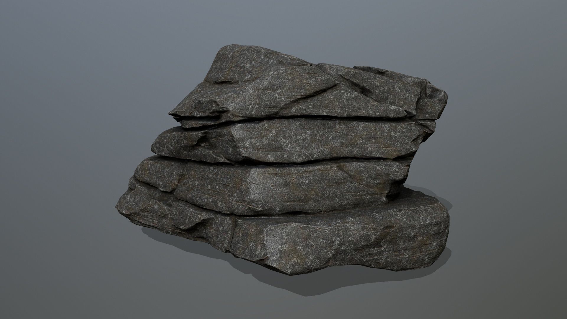 cliff rocks  Low-poly 3D model_3