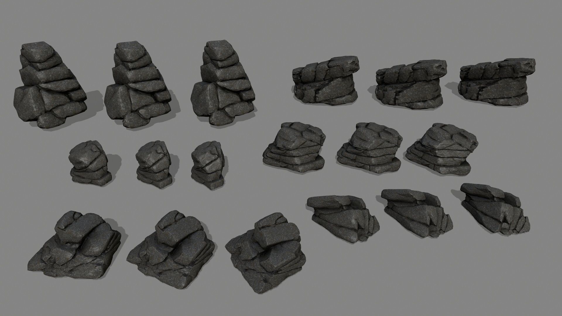 cliff rocks  Low-poly 3D model_22