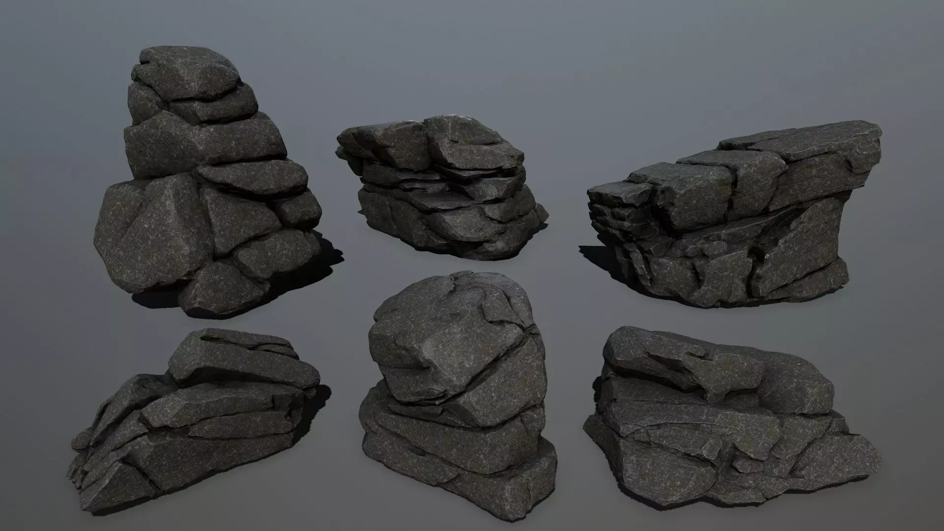 cliff rocks  Low-poly 3D model_0