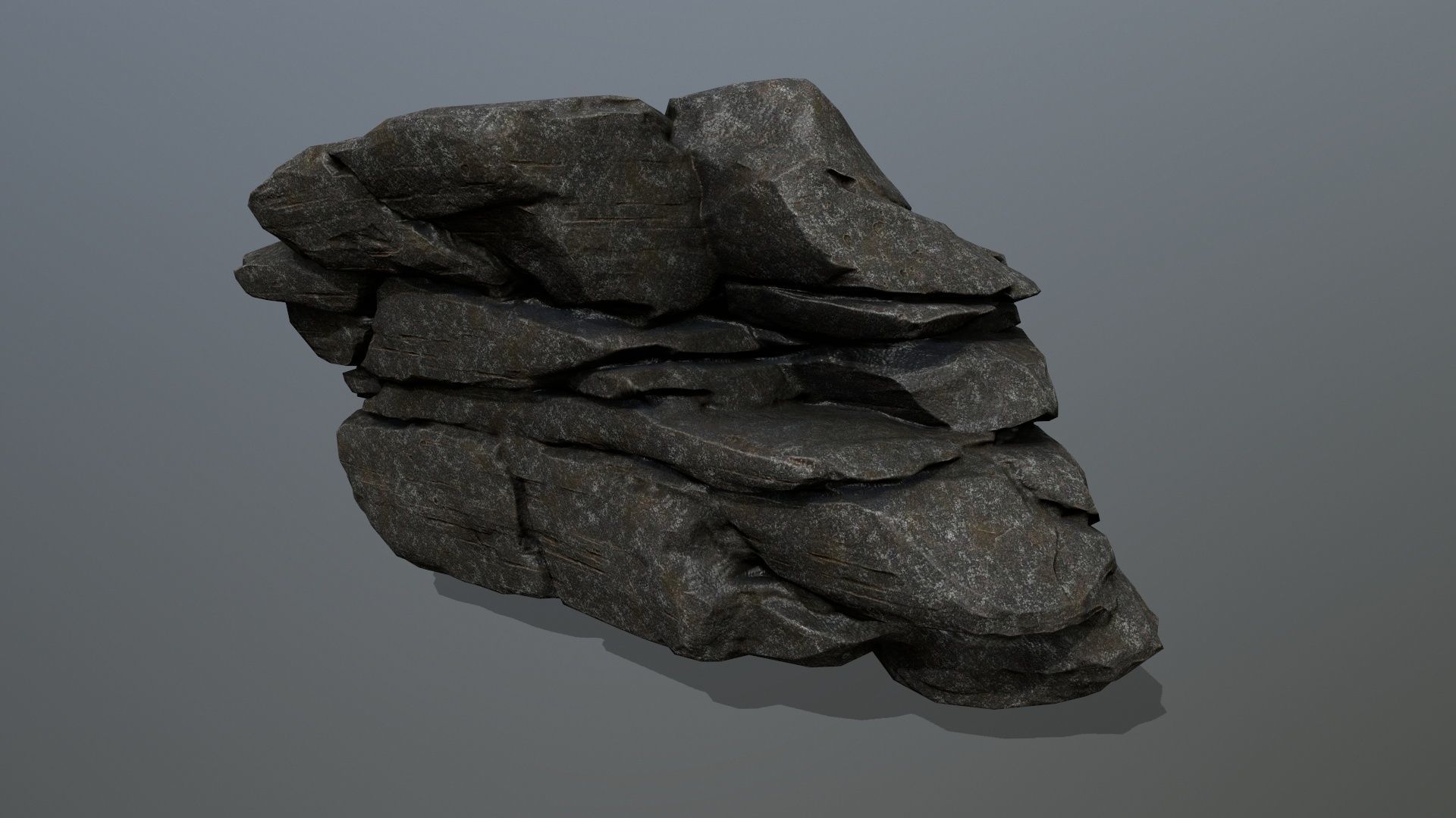 cliff rocks  Low-poly 3D model_2